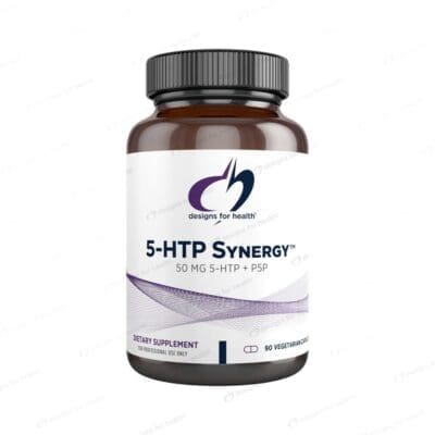 5-HTP Synergy supplement bottle, 90 capsules.