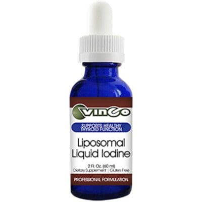 Liposomal liquid iodine supplement bottle.