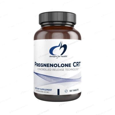 Pregnenolone CRT supplement bottle, 60 tablets.