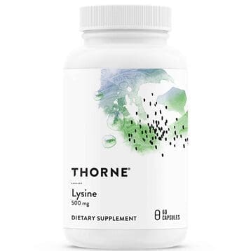Here's an alt tag for the image: Thorne Research Lysine 500mg dietary supplement.