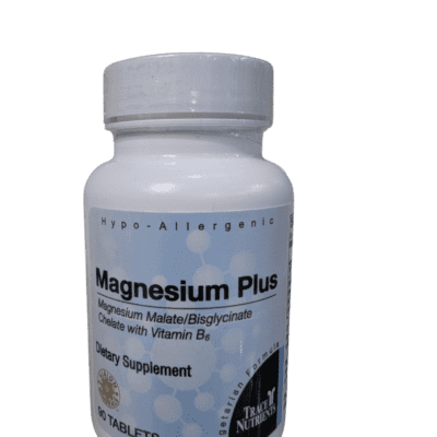 Magnesium Plus dietary supplement bottle.