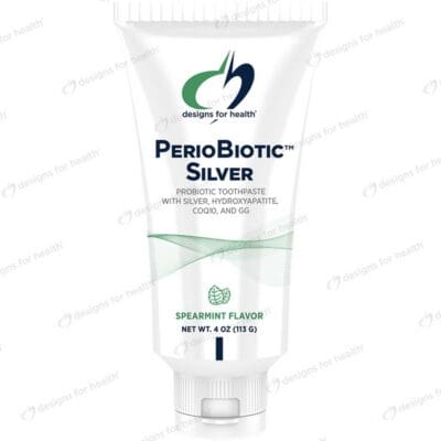 PerioBiotic Silver toothpaste, spearmint.